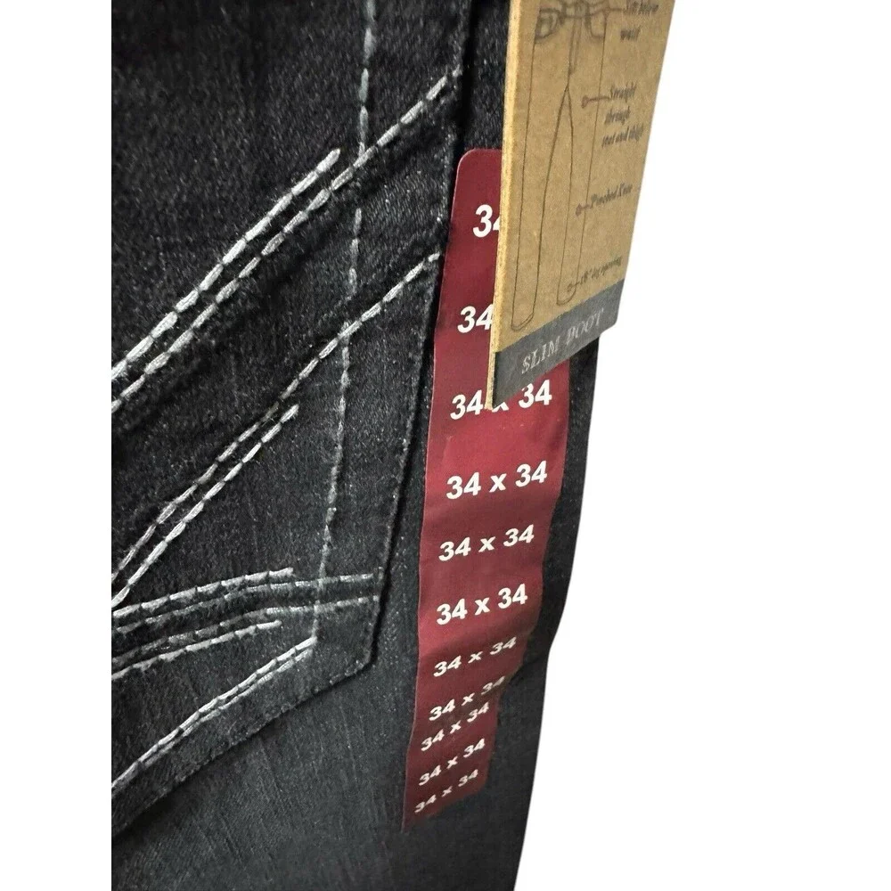 T.K. Axel Men’s Slim Boot Jeans 34x34 Black NWT